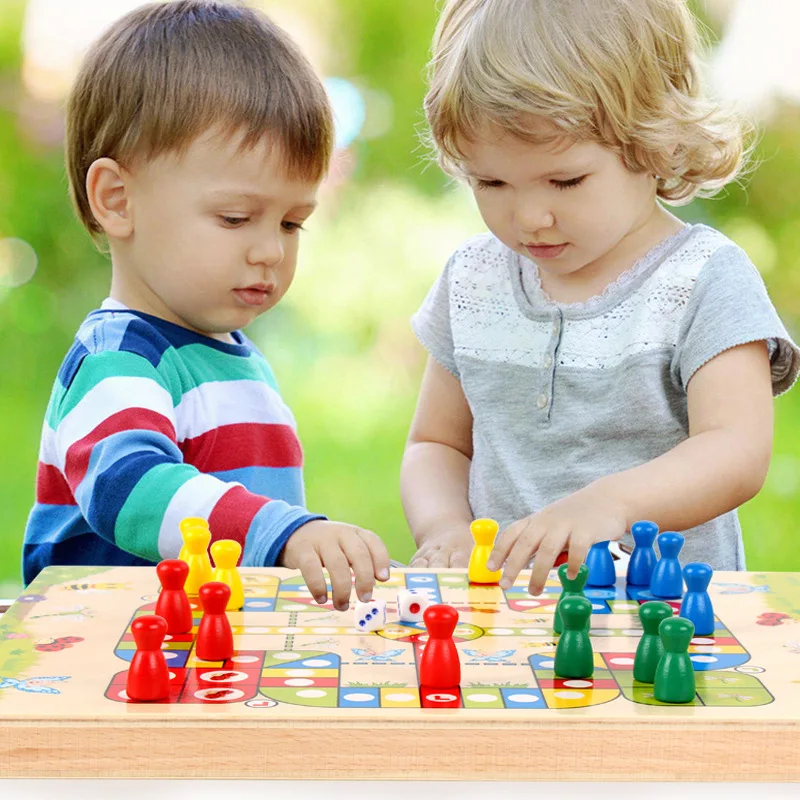 

Mushroom Nail Aeroplane Chess Combination Educational Toy Wooden Multi-functional Board Game of Chess 6-10-Year-Old 0.65