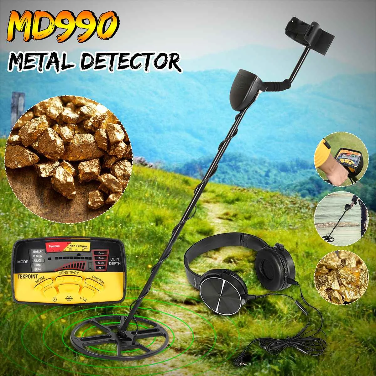 

Professional Underground Metal Detector Gold Detectors LCD Display Sound Treasure Hunter Tracker Finder Portable High Sensitive