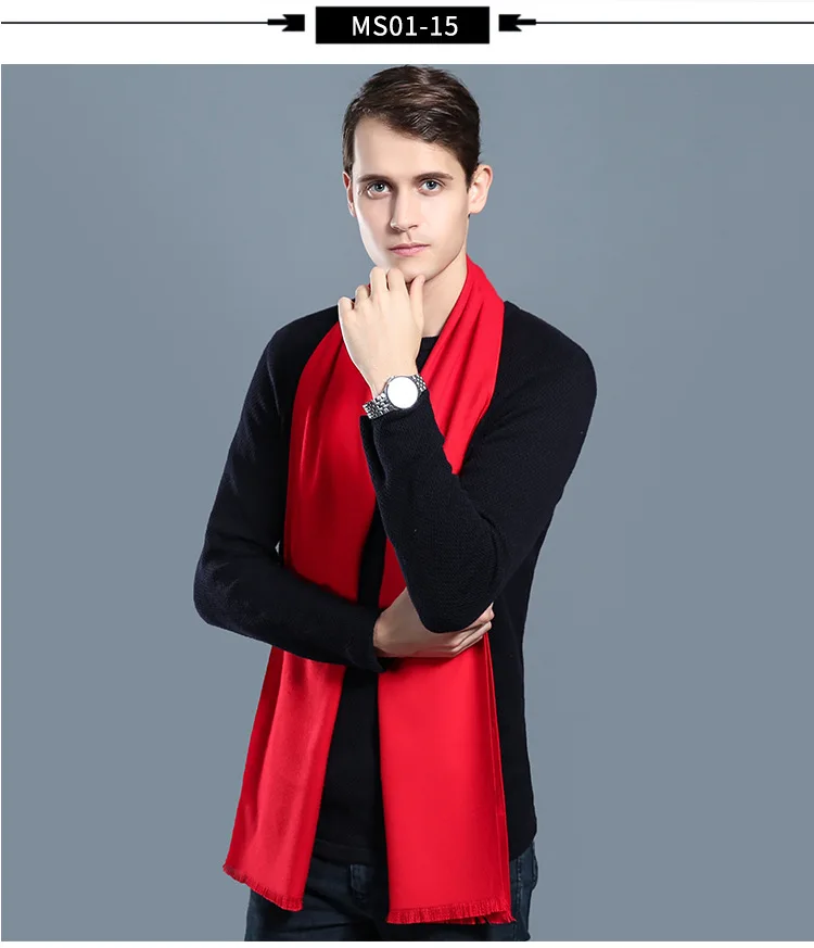 Luxury Brand Plaid Cashmere Scarf for Men Winter Warm Neckerchief Male Business Scarves Long Pashmina Christmas Gifts