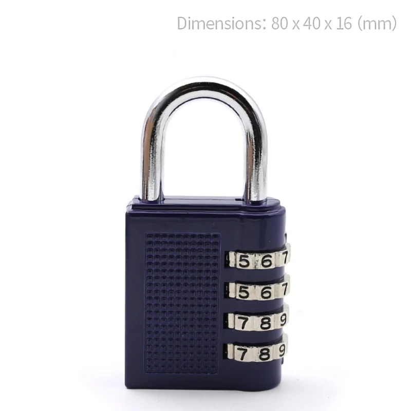 4 Dial Digit Password Bike Lock Bicycle Folding Lock Metal Code Padlock Weatherproof Security Padlock Zinc Alloy Cupboard Cab