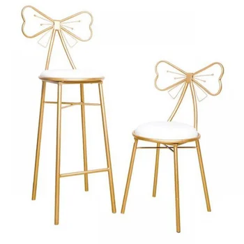 

H1 Modern Minimalist Bedroom Backrest Wrought Iron Makeup Chair Nordic Bow ins Girl Dresser Stool Modern Chair Recliner