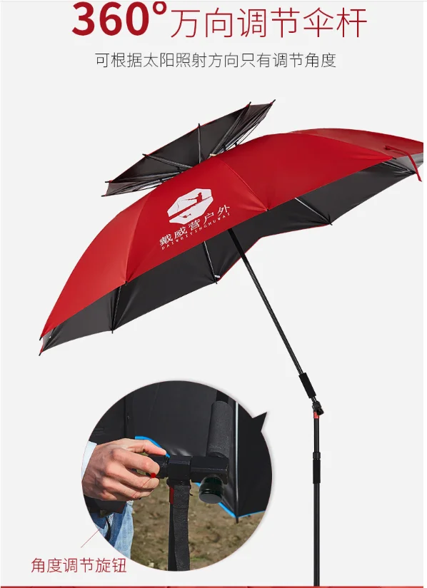 2-2,4 м 2-слой костыль рыболовный зонтик на открытом воздухе Сверхлегкий Кемпинг углеродное волокно кости непромокаемый солнцезащитный складной тент на платформе