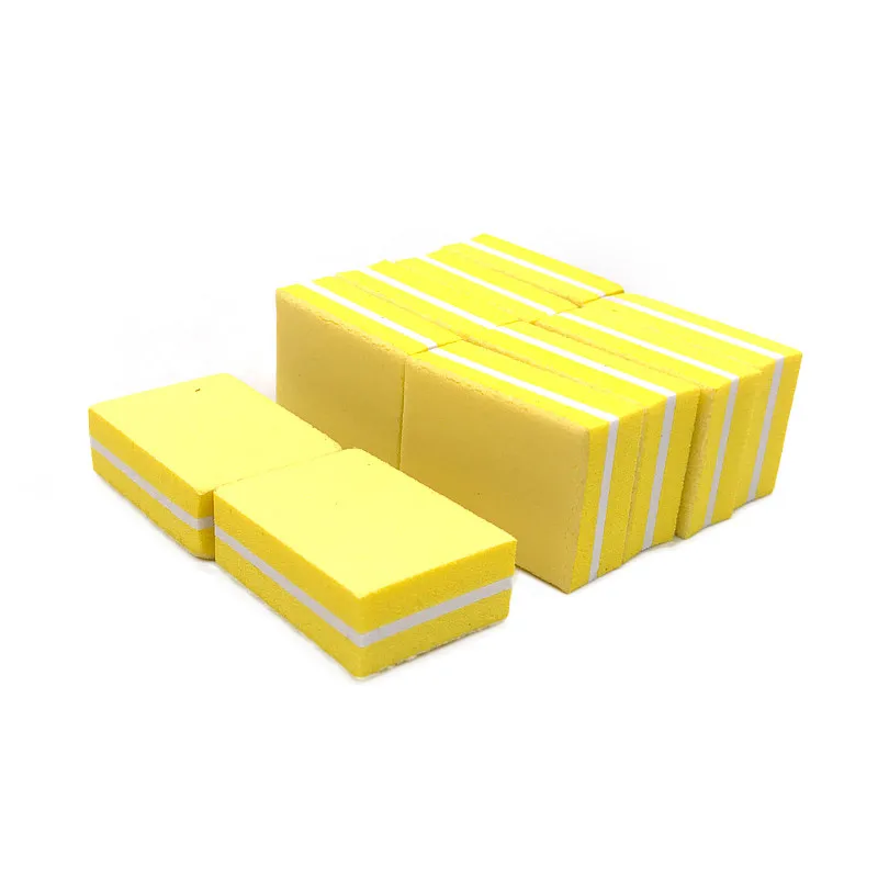 20Pcs/lot Buffing Sanding Nail Files Polisher Sanding Yellow Manicure Tool UV Gel Double-Side High Quality Tips Sponge Block Art