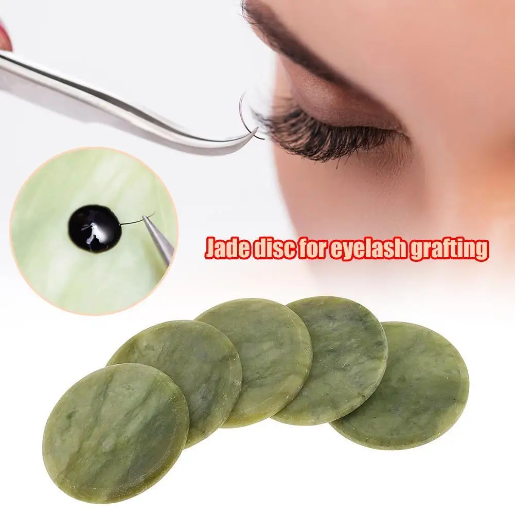 

1pcs Portable Eyelash Extension Glue Adhesive Pallet Unique Round Stand Stone Eye Pad Lash Tool Holder Jade Holder For Fake K3K7