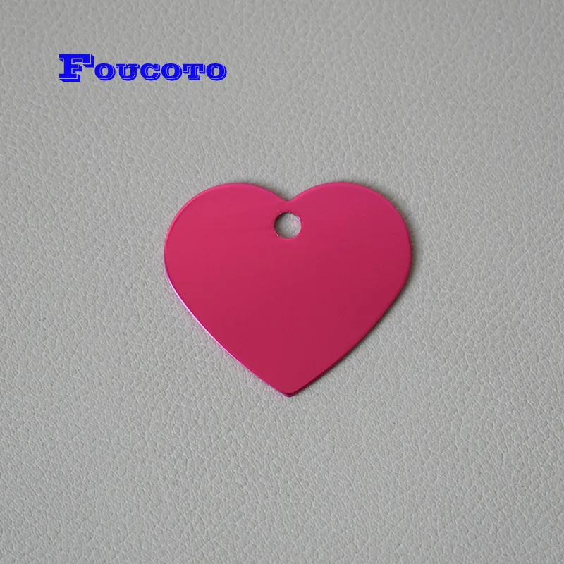 20pcs dog ID nameplate double sides personalized cat ID tags customized puppy name phone pendant heart-shaped necklace dog tags