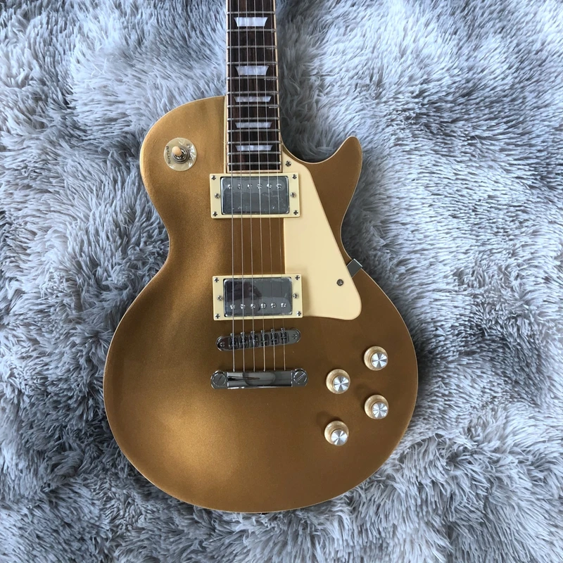 electric guitar Solid Mahogany body promotion! gold top Shipped out Quickly chrome hardware | Спорт и развлечения
