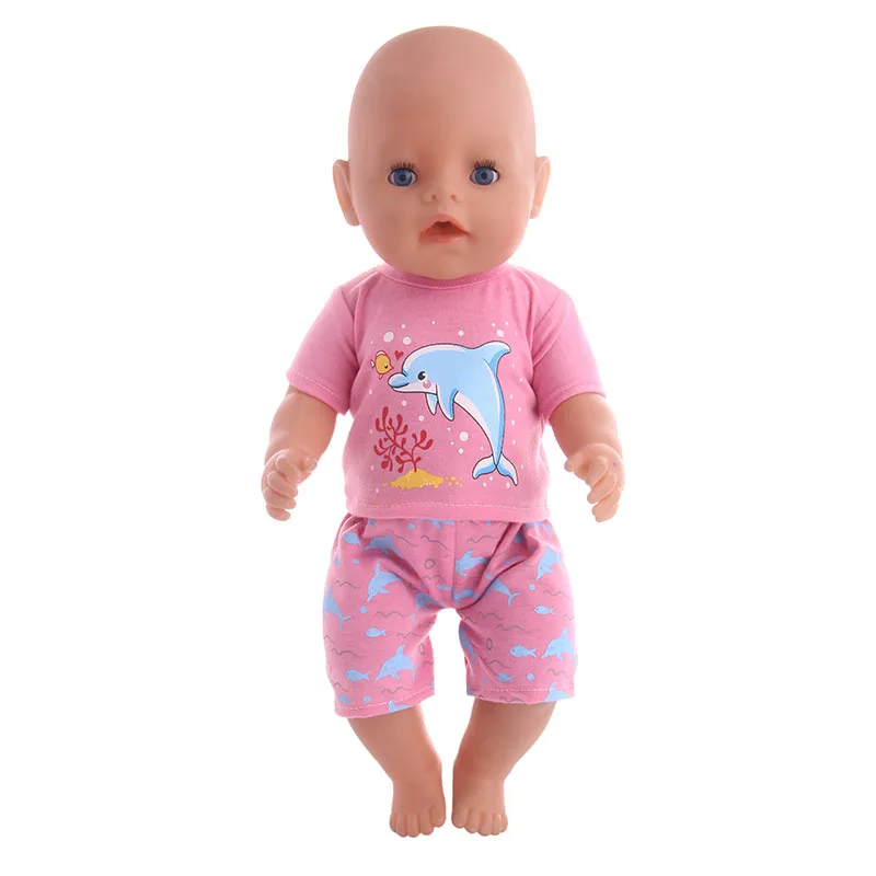 Милый животный узор! Китти, Русалка, Рождественский подарок подходит 18 дюймов американский и 43 см Reborn Baby Doll Одежда, игрушки для девочек, наше поколение - Цвет: N915