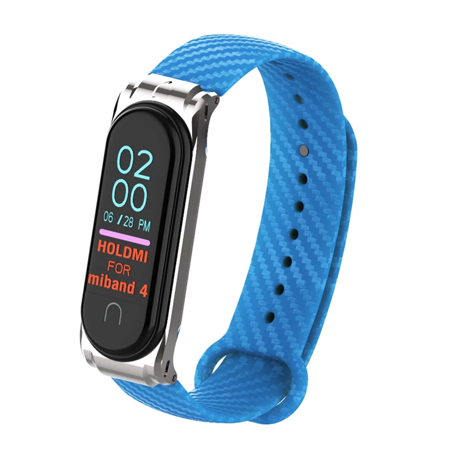 Для mi Band 4 ремешок из углеродного волокна металлический корпус браслет на запястье для Xiaomi mi Band 4 браслеты для mi Band 4 браслет