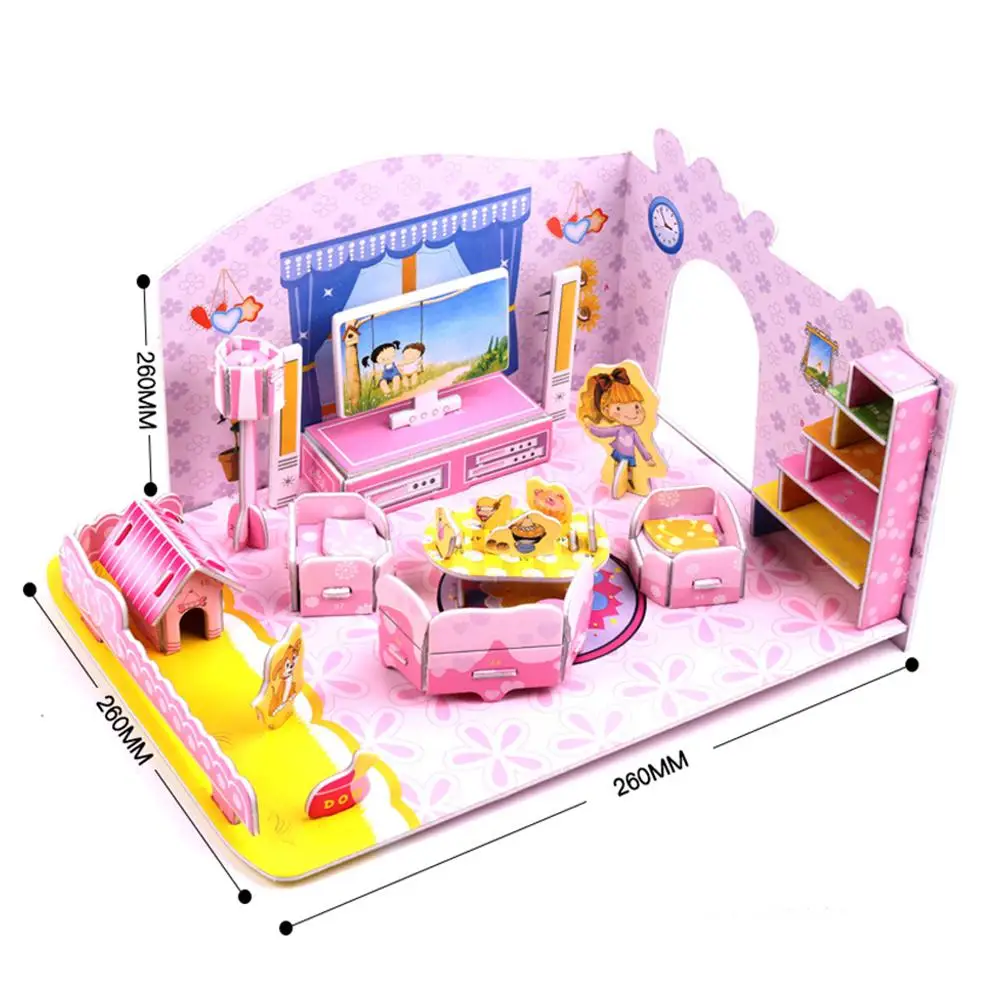 

GloryStar Children 3D Puzzle Cartoon Building Blocks Kids Castle Garden Town Jigsaw Educational Toy Assembly Game Christmas Gift