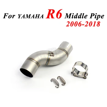 

For YAMAHA YZF R6 2006-2018 Silp on Middle Escape Moto Motorcycle Exhaust Mid Connect Link Tube Modified Pipe Akrap Scooter bike