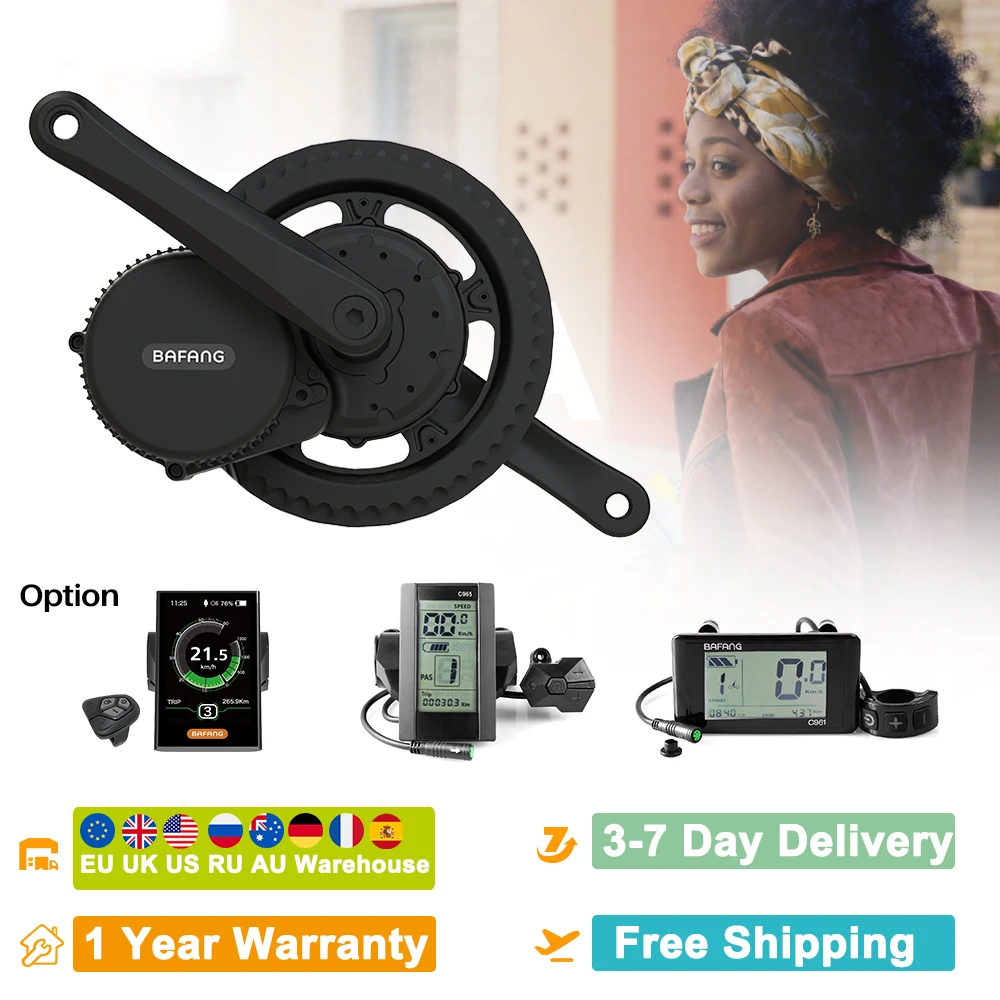 BAFANG BBS01B BBS02B 8FUN Mid Drive Motor 36V 250W 350W 500W 48V 750W Electric Bicycle/Bike Ebike Conversion Kit e-Bike | Спорт и
