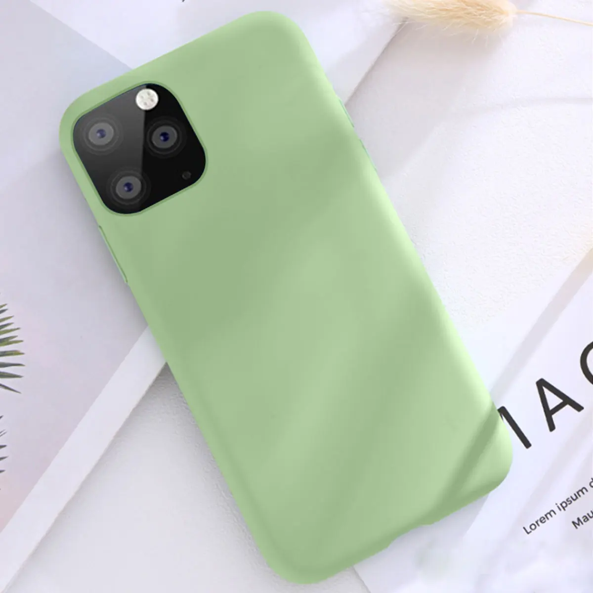 Green Тонкий мягкий чехол для iPhone11 Pro Max роскошный жидкий силиконовый чехол для телефона ТПУ, конфетный противоударный чехол для iPhone чехлы - Цвет: Green