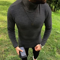 Men’s Cotton Turtleneck Pullover Autumn Winter Slim Fit Solid Comfortable Jumper Long Sleeve Clothes Knitted Casual Male Sweater