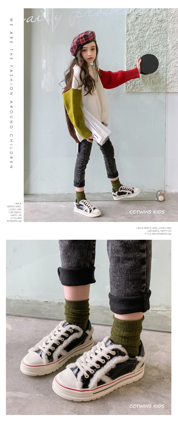 CCTWINS/детская обувь; коллекция года; Сезон Зима; модные черные спортивные кроссовки для девочек; Теплая обувь с мехом для мальчиков; повседневная спортивная обувь для детей; FC2708