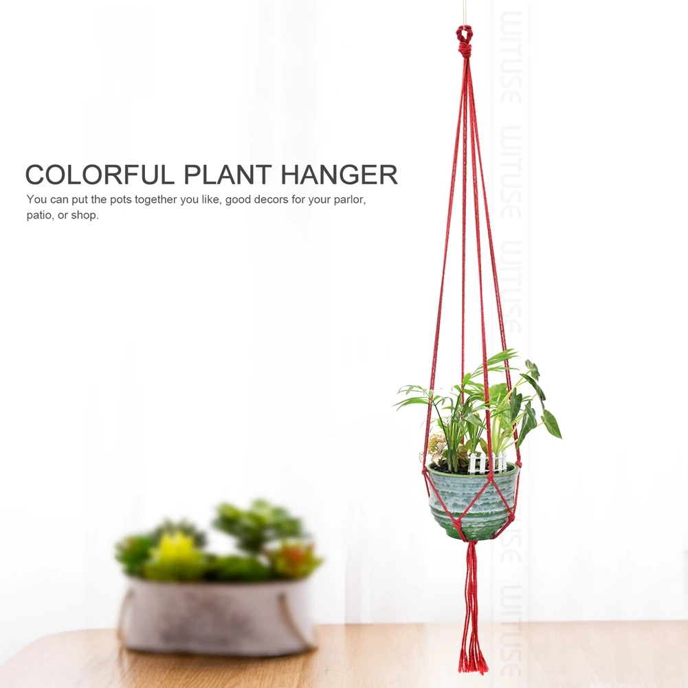 Handmade Colorful Macrame Plant Hangers Balcony Decor Rope Basket Hanger Outdoor Flower Cotton 4Legs Hanging Pot Room Indoor Handmade Colorful Macrame Plant Hangers Balcony Decor Rope Basket Hanger Outdoor Flower Cotton 4Legs Hanging Pot Room Indoor