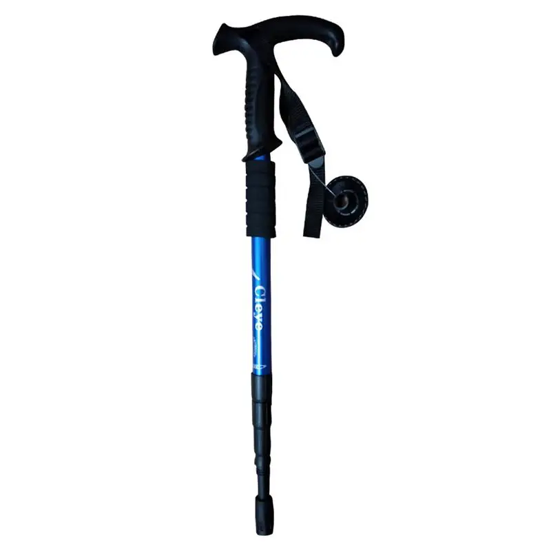 Синий Trekking Pole Mobility Aid Anti-skid Folding Stretch Climbing Stick for Outdoor - Цвет: Синий