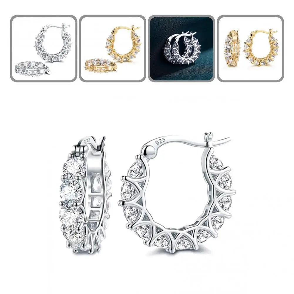 1 Pair Fine Workmanship Jewelry Shiny French Style Simple Hoop Earrings Women Accessories | Украшения и аксессуары