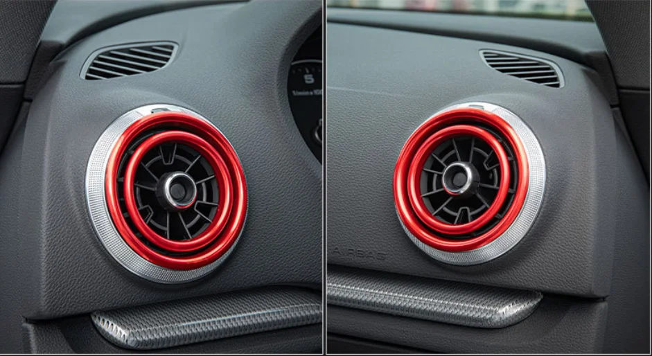 Neue Rot Klimaanlage Vent/Öffnung Dekoration Abdeckung Trimmt Für 2015 + Audi  A3 S3 RS3 # gao - AliExpress