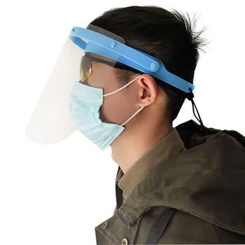 

10pcs Protective Face Shield Clear Visor Set Flip Up Transparent Anti Splash Adjustable Full Face Cover for Workshop Cleaning