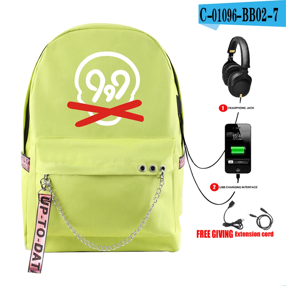yellow Juice Wrld рюкзак модный звездное небо принт хоп рюкзак для ноутбука USB многофункциональный рюкзак для путешествий софтбэк рюкзаки - Цвет: yellow