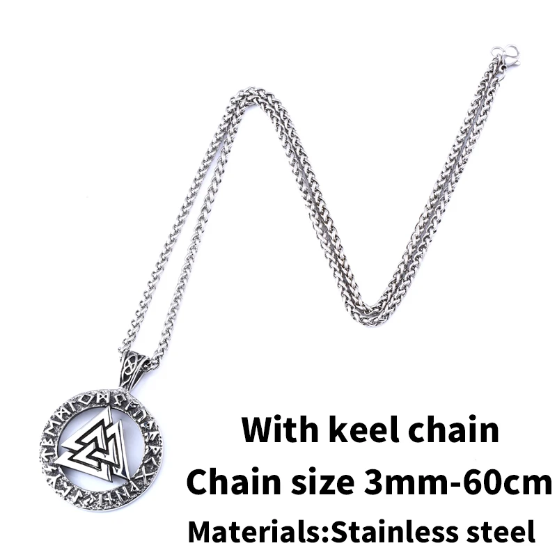 Keel chain style Beier lavic Norway Valknut языческий амулет кулон для мужчин ожерелье скандинавский Викинг ювелирные изделия символ Одина норвежский викинг воин - Окраска металла: Keel chain style