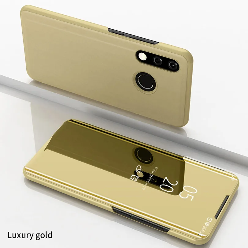 Gold Зеркальный флип-чехол для huawei P8 P9 Lite P10 P20 P30 Lite P10 P20 P30 Pro P Smart P Smart Z Роскошный чехол для телефона - Цвет: Gold