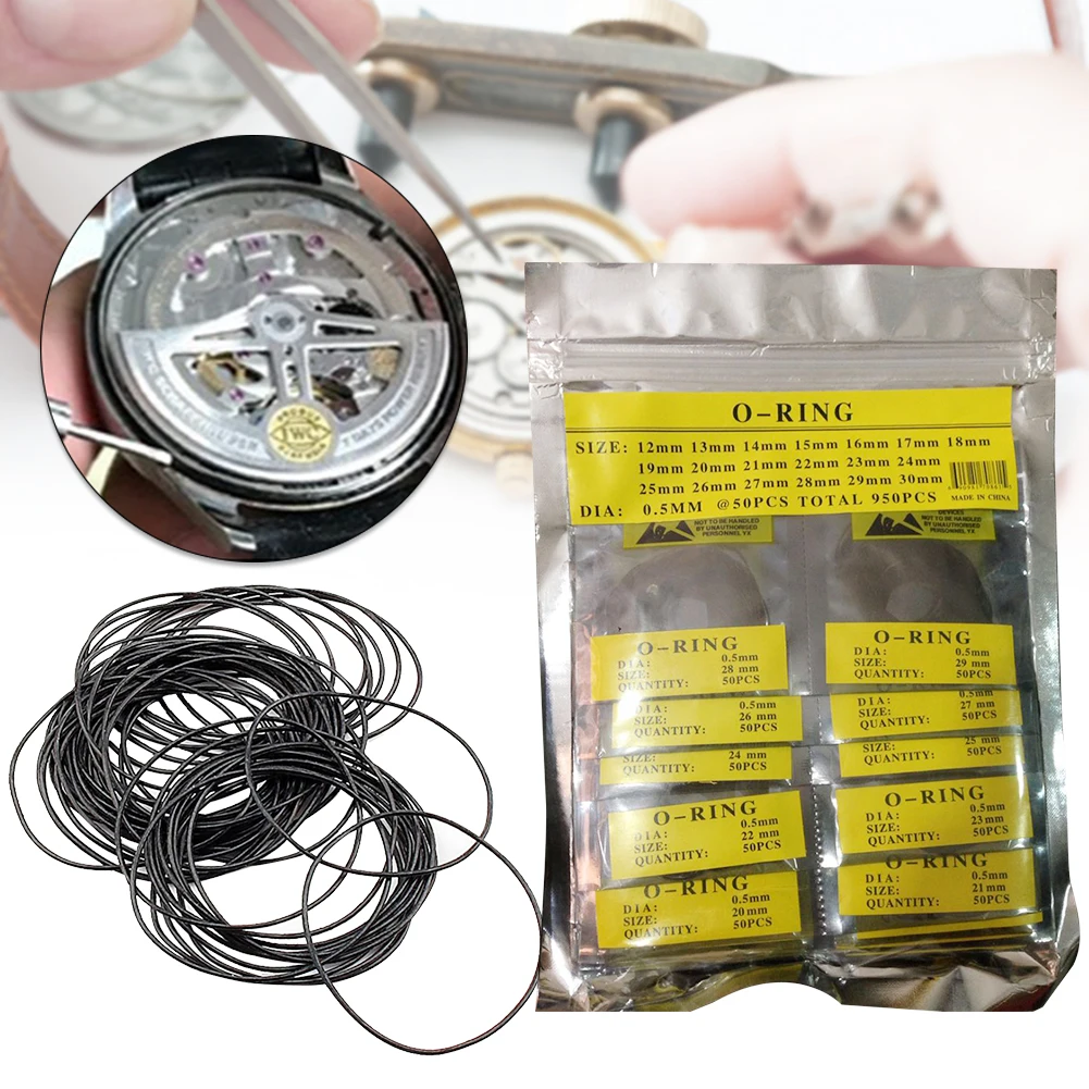 

Durable Gasket Kit Waterproof O-Ring Washer Rubber Repair Tool Watches Back Case Seal Round Practical Accessories Replacement