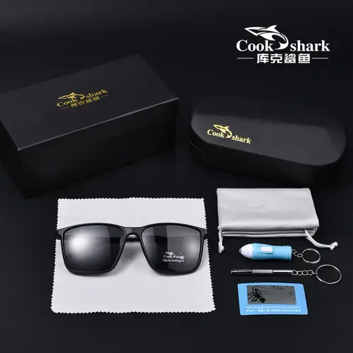 Cook Shark polarized sunglasses men's sunglasses women's UV protection driving special color-changing glasses trend personality - Image 6