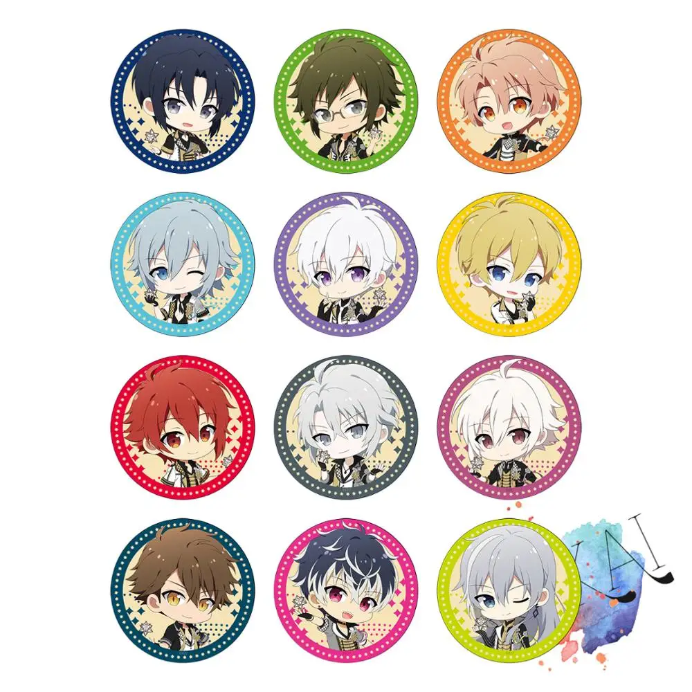 Фото Милая металлическая брошь IDOLiSH7 с искусственными рисунками в стиле аниме, эмблема Мицуки, Осака, SOGO, ROKUYA, NAGI, NANASE, RIKU, YUKI, MOMO №1