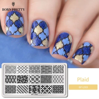 

BORN PRETTY Rectangle Nail Stamp Plates Flower Geometrics Image Stamping Template 12.5 x 6.5cm BP-L003 Nail Art Designs