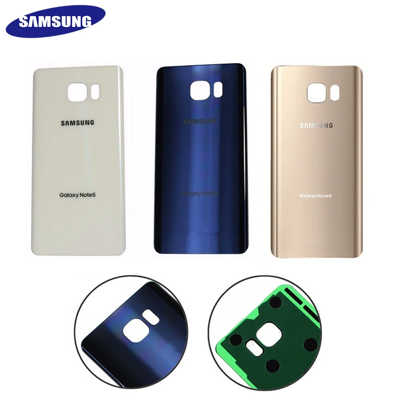 

Genuine SAMSUNG Galaxy Note 5 SM-N920F N920P Glass Battery Back Case Rear Door Housing Cover Replacement Adhesive Free Tools