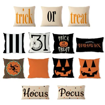 

Halloween Pumpkin Witch Trick or Treat Pillowcase Decoration Linen Pillow Hug Pillowcase Halloween Home Decoration HA012