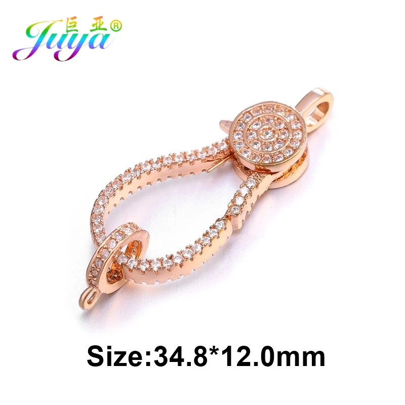 Rose Gold Juya, сделай сам, жемчуг, ювелирное изделие, компоненты, микро ПАВЕ, циркон, застежка, омары, застежки, аксессуары для рукоделия, бисероплетение, ювелирное изделие ручной работы - Цвет: Rose Gold