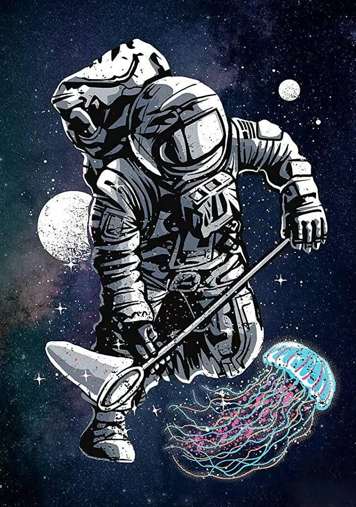 

Space Astronaut Fashion Poster Metal Tin Sign 12x16 Inch Home Kitchen Bedroom Bar Sign Decoration Posters Tin Sign Halloween