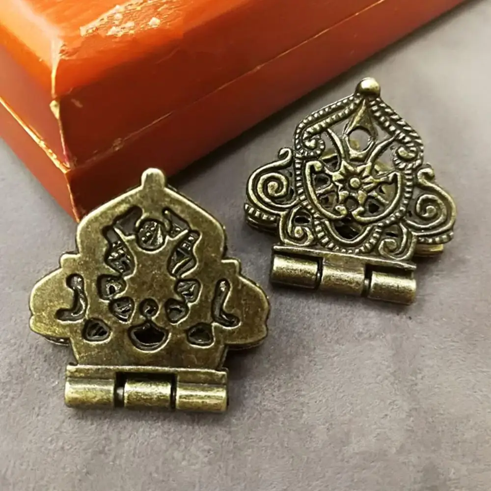 10pcs Hardware антикварная мебель печать цинковые петли толстые и маленькие листья