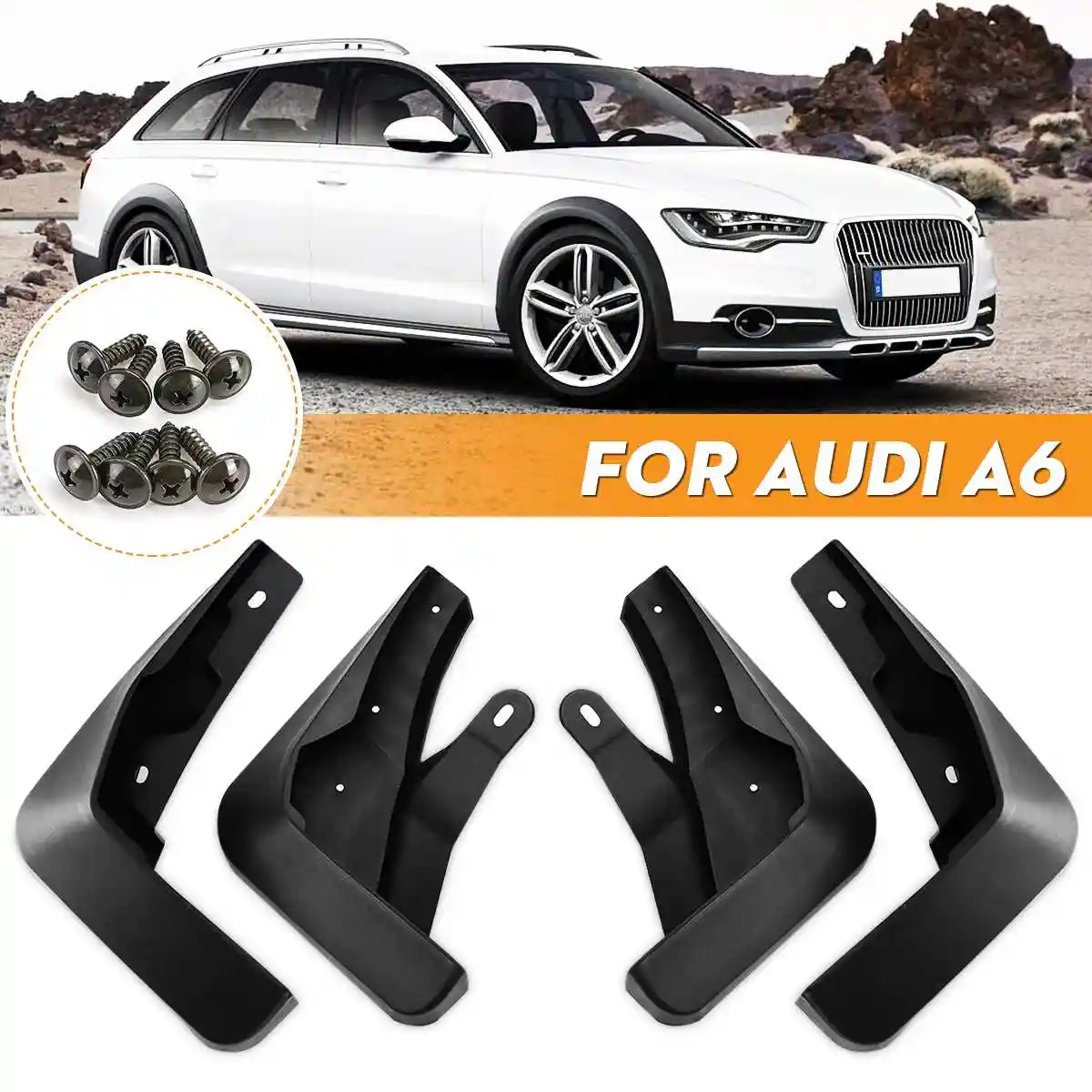 LIZCX Car Mud Flaps Fit For Audi A6 C7 Sedan 2011 2012 2013 2014 2015 2016 Mudguard Splash Guard Fender Mudflaps Accessories