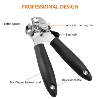 

New Can Opener Manual Stainless Steel Can Opener Heavy Duty Tin Opener with Lids off Dishwasher
