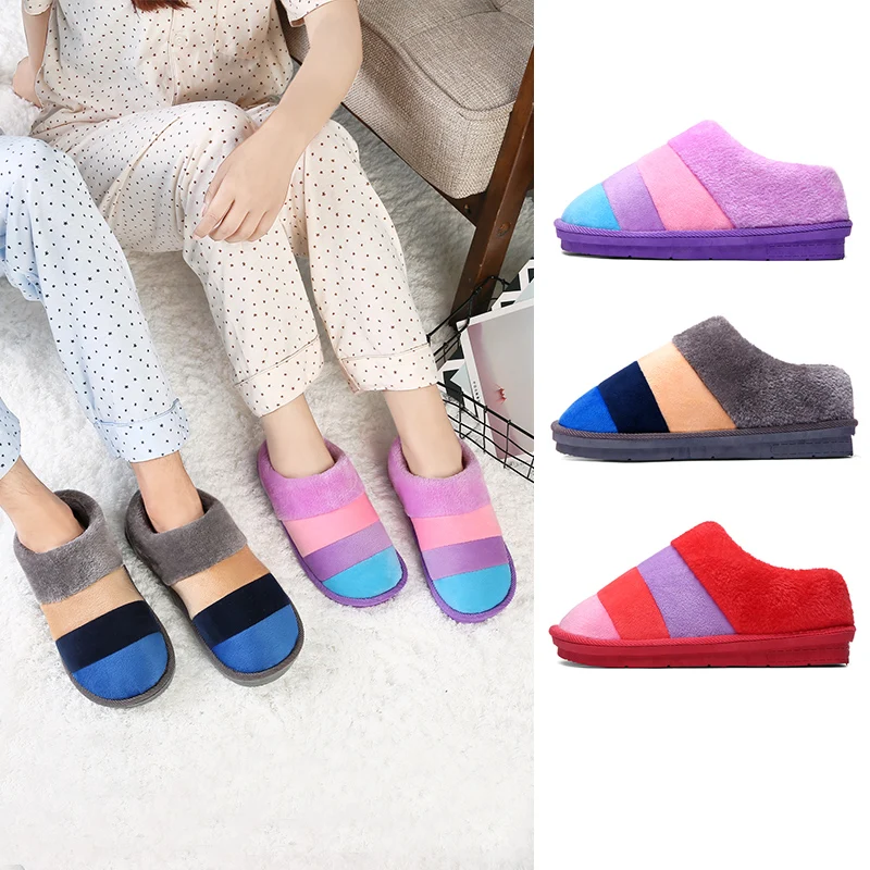 

New Winter Soft couples cotton slippers Cartoon Cat Shoes indoor warm autumn antiskid lovely home Mixed Color Plush Slippers