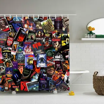

Horror Movie Shower Curtain Water-Repellent for Bath Decorations