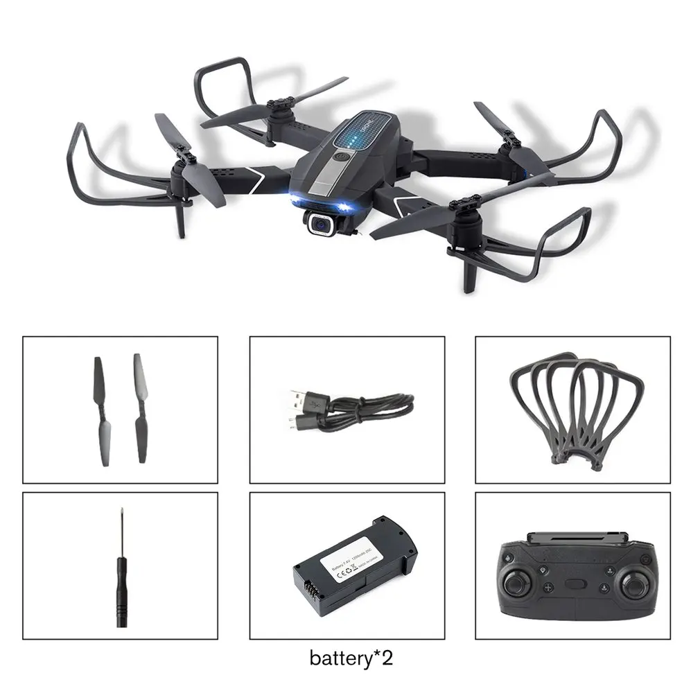 JD-22S, gps, 5G, Wi-Fi, FPV, складной Радиоуправляемый Дрон с камерой 4K HD, вертолет с длительным временем полета, RTF, подарок на рождение для детей - Цвет: 2 Batteries