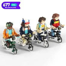 

Moc Strangerily Thingsly Movie Series Scene Accessories Figurine Bicycle Building Block Toy Assembly Model Children's Toy Gift