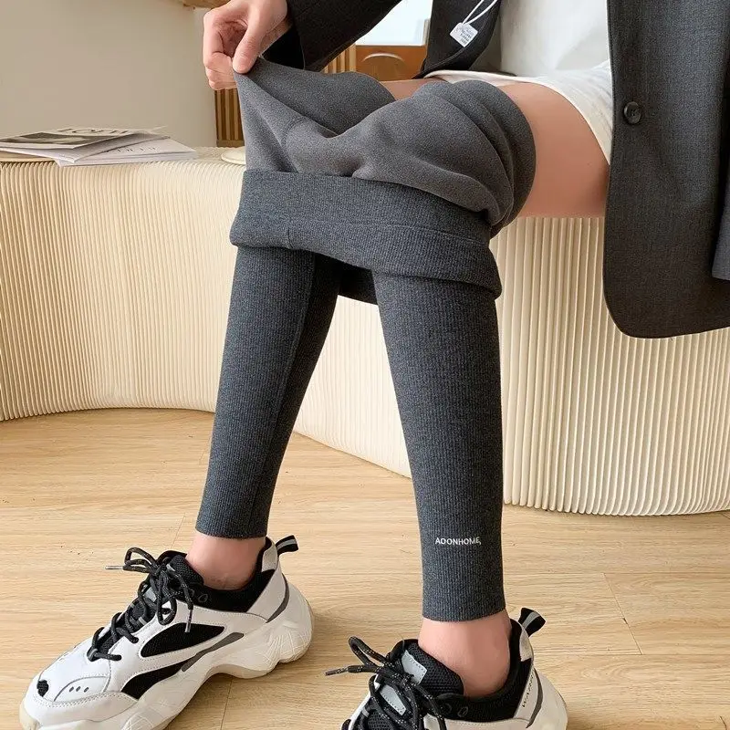 Leggings Women Fleece Thickened Leggings Women Winter Trousers for Outer Wear 2021 Women's High Waist Thin Fleece Warm Pants crossover leggings