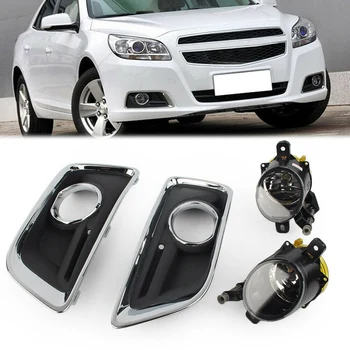 

Auto Front Fog Lights Clear Lens Bumper Driving Lamps Cover Grille Bezel with Bulbs Switch Line for Chevy Malibu 2013-2015