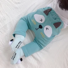 От 6 месяцев до 3 лет штаны с рисунком для маленьких мальчиков и девочек детские повседневные хлопковые спортивные брюки на весну и осень детская одежда с эластичной резинкой на талии