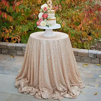 

1.2*1.2cm Decorative Tablecloth Circular Table Cloth Elegant Circle Sequin Wedding Home Round Tablecloth Decor Party Sparkly