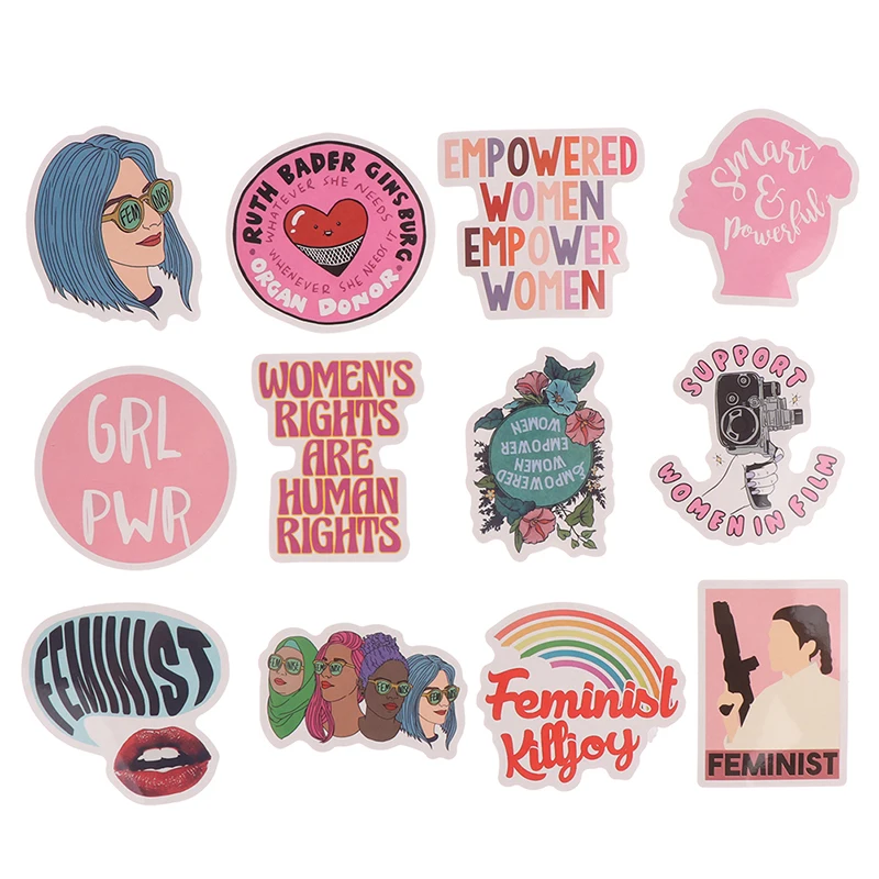 50Pcs Feminist Cartoon Girls Stickers Laptop Phone Skateboard Suitcase Dec Jn 
