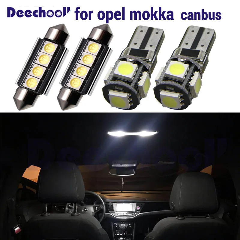 15 x Ошибка бесплатно для Opel для Vauxhall Mokka 2012+ лампа для номерного знака+ светодиодная интерьерная с Canbus карта купольный светильник комплект ламп