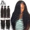 8-28 30 Inch Deep Wave Bundles With Closure Brazilian Remy Curly 100% Human Hair Water Wave 3 4 Bundles Weave And Lace Closure 1