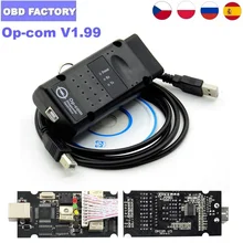 أحدث أوبل OP-COM V1.99 CANBUS رمز القارئ OPCOM 2018 لأوبل PIC18F458 FT232 الماسح الضوئي OPCOM 1.99 OP COM التشخيص المهني