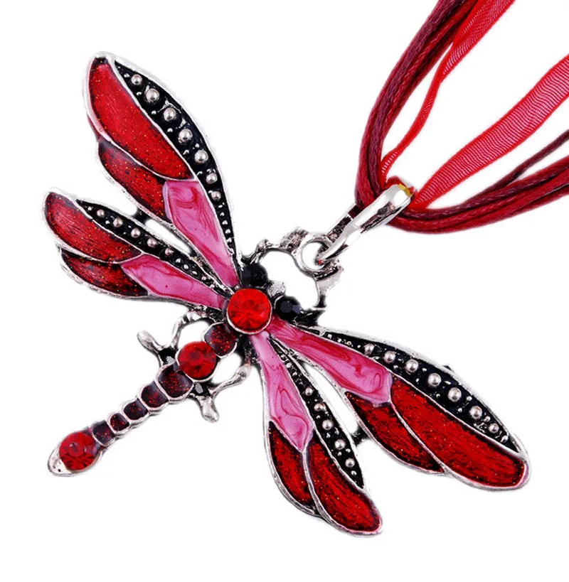 SUMENG New ParagraphWomen Crystal Dragonfly Ribbon Casual Pendant Necklace for Women ewelry 2021 Gifts